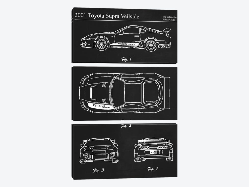 2001 Toyota Supra Veilside by Joseph Fernando 3-piece Art Print