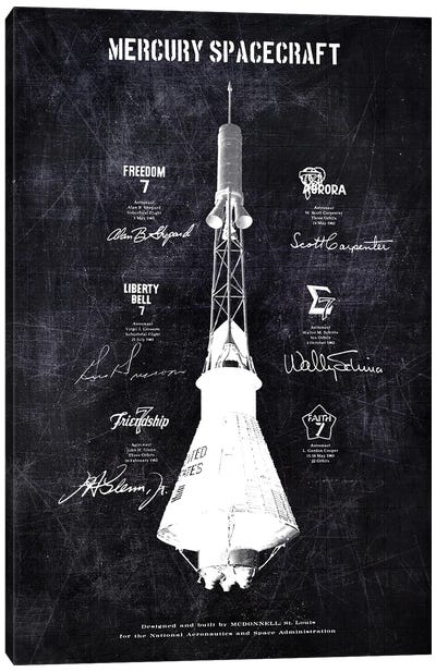 MERCURY SPACECRAFT Canvas Art Print - Space Shuttle Art