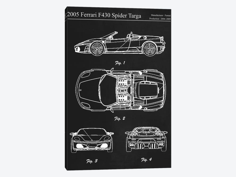 2005 Ferrari F430 Spider Targa_FIGURE by Joseph Fernando 1-piece Canvas Artwork