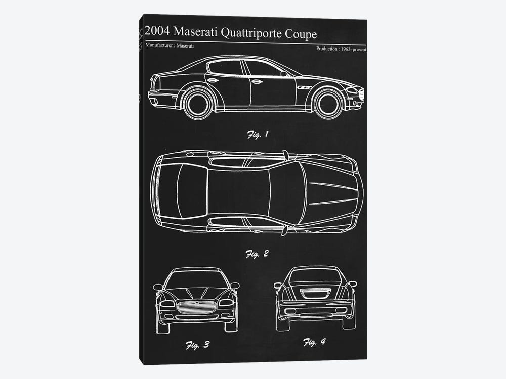 2004 Maserati Quattriporte Coupe by Joseph Fernando 1-piece Canvas Art Print