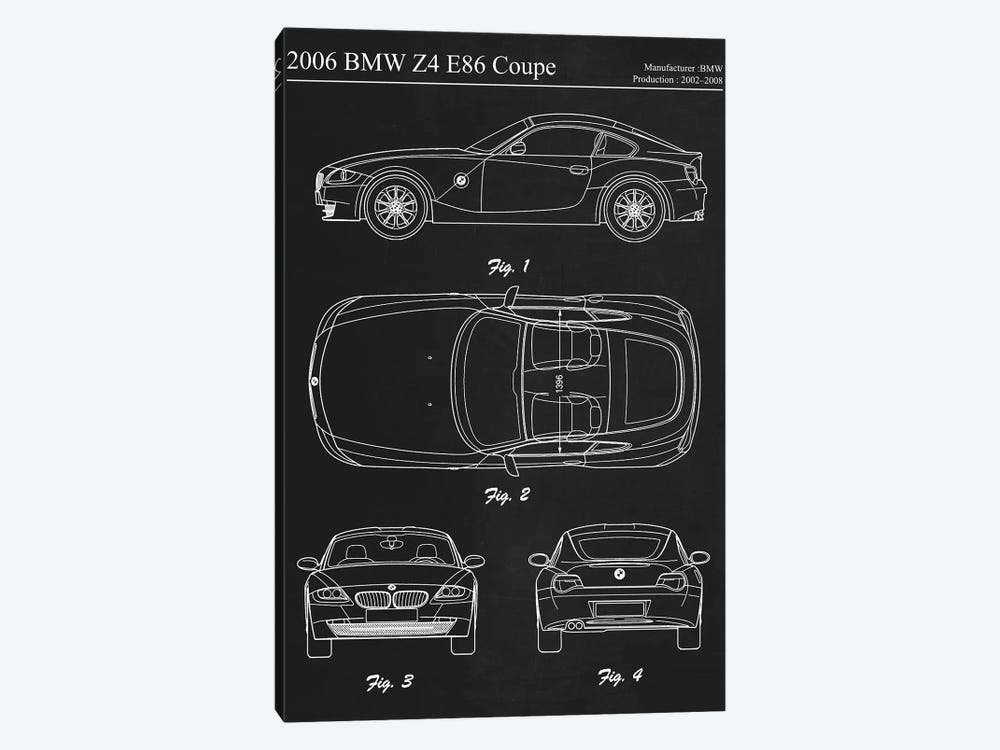 2006 BMW Z4 E86 Coupe by Joseph Fernando 1-piece Canvas Print