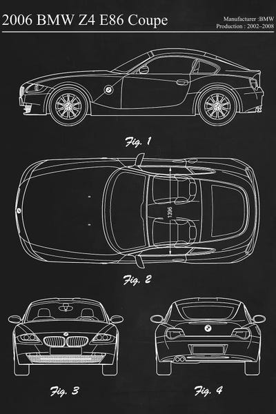 Automobile Blueprints: 2006 BMW Z4 E86 Coupe by Joseph Fernando