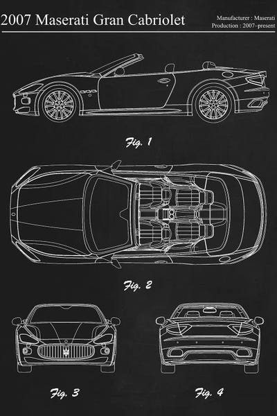 Automobile Blueprints: 2007 Maserati Gran Cabriolet by Joseph Fernando