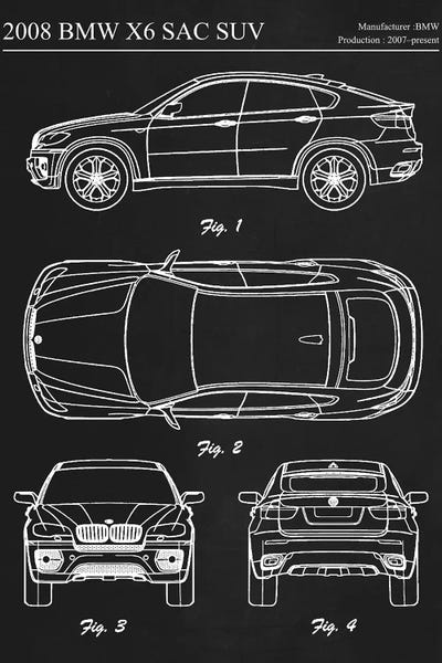 Automobile Blueprints: 2008 BMW X6 SAC SUV by Joseph Fernando