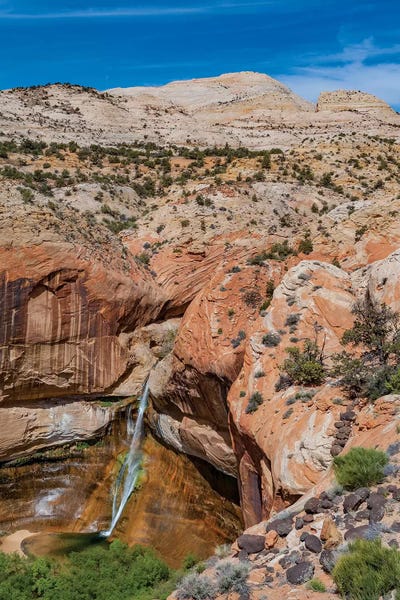 Jeff Foott: Waterfall In Desert, Calf Creek Falls, Grand Staircase-Escalante National Monument, Utah by Jeff Foott
