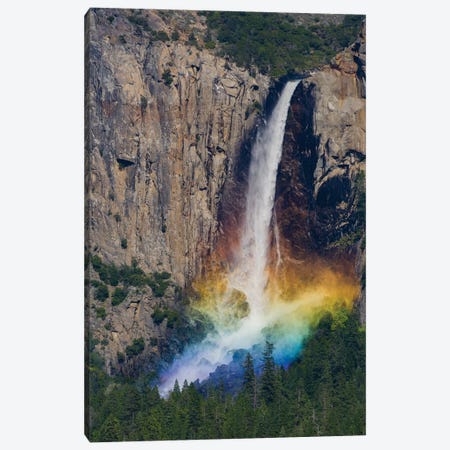 Bridal Veil Falls and rainbow, Yosemite National Park, California Canvas Print #JFF15} by Jeff Foott Canvas Wall Art