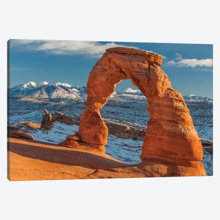 Delicate Arch and the La Sal Mountains, Arches National Park, Utah Canvas Print #JFF29} by Jeff Foott Canvas Artwork