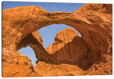 Double Arch,a pothole arch, Arches National Park, Utah Canvas Art Print - Jeff Foott