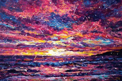 Santa Monica Sunset by Jeff Johnson canvas print