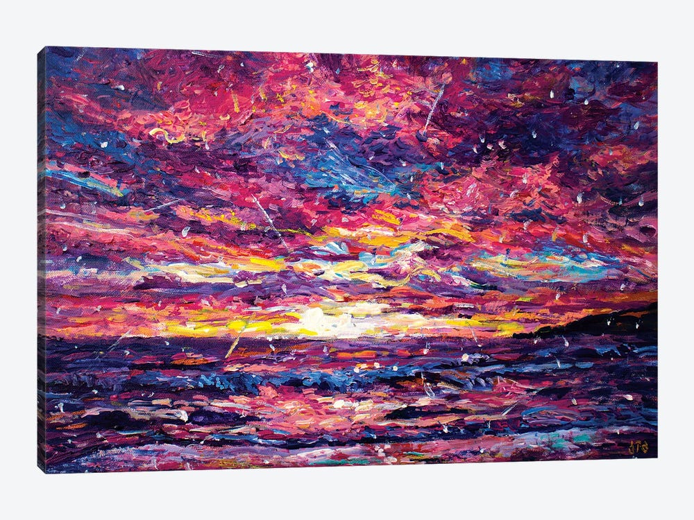 Santa Monica Sunset by Jeff Johnson 1-piece Canvas Artwork