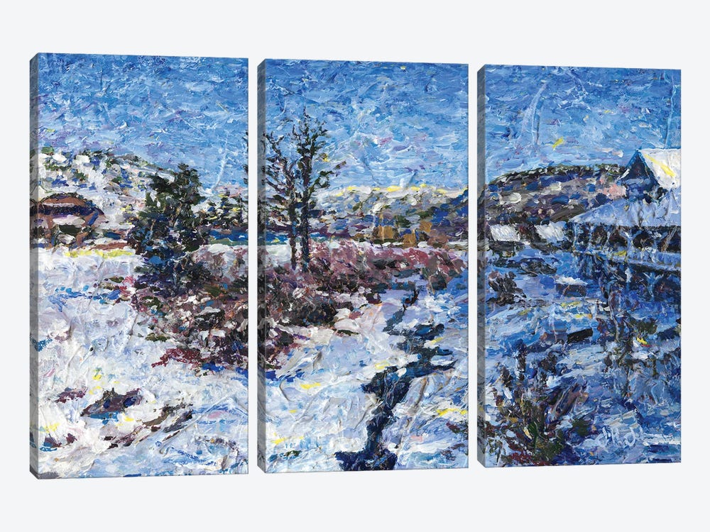 Winter's Quiet by Jeff Johnson 3-piece Canvas Print