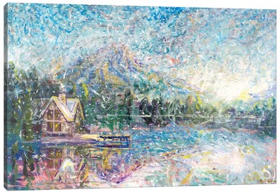 Lakeside Cottage Canvas Art Print - Jeff Johnson