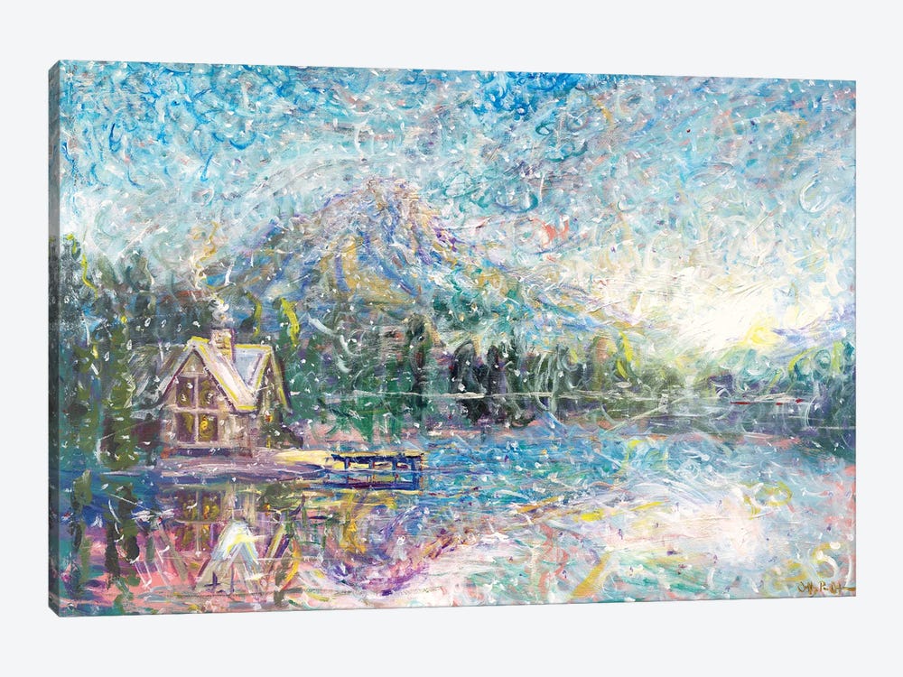 Lakeside Cottage by Jeff Johnson 1-piece Canvas Print