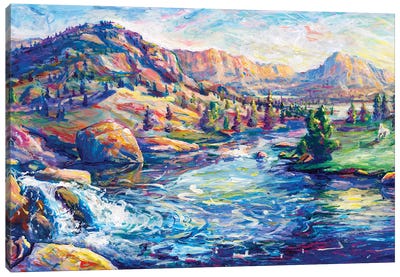 Golden Courage Canvas Art Print - Mountain Sunrise & Sunset Art