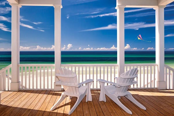 Large Coastal Art - Canvas Prints: Lets Go Fly A Kite by Janet Fikar