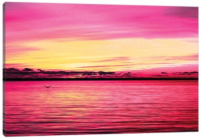 Choctawhatchee Bay Canvas Art Print - Pantone 2023 Viva Magenta