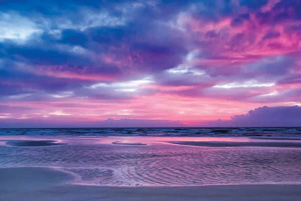 Janet Fikar: Pink And Blue Sky by Janet Fikar