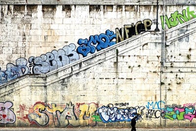 Graffiti Wall by Janet Fikar framed wall art