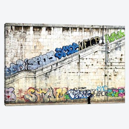 Graffiti Wall Canvas Print #JFK174} by Janet Fikar Art Print