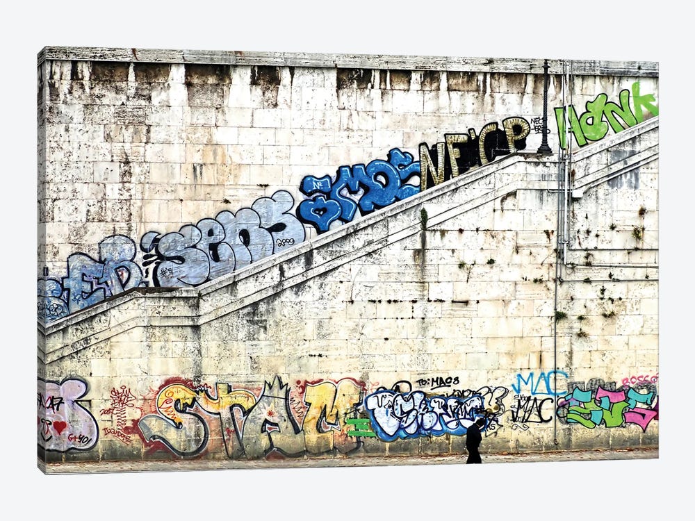 Graffiti Wall by Janet Fikar 1-piece Canvas Print