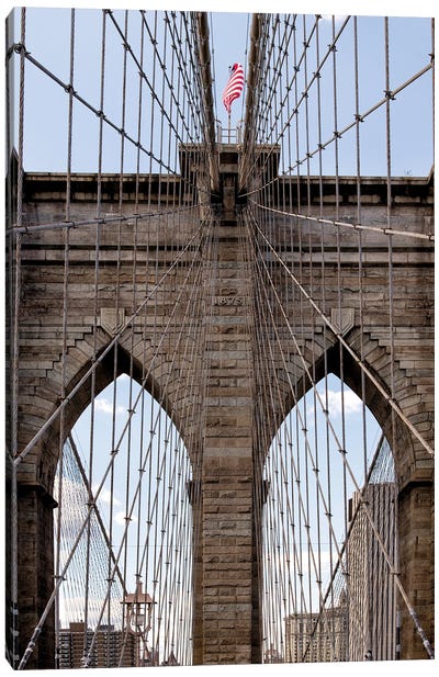 Brooklyn Bridge II Canvas Art Print - Janet Fikar
