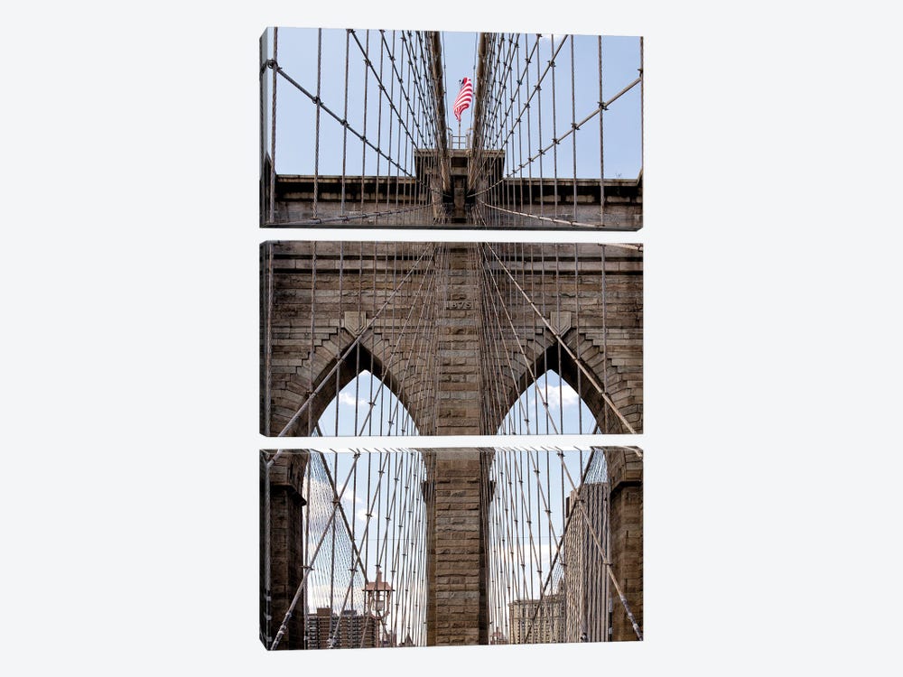 Brooklyn Bridge II by Janet Fikar 3-piece Canvas Artwork