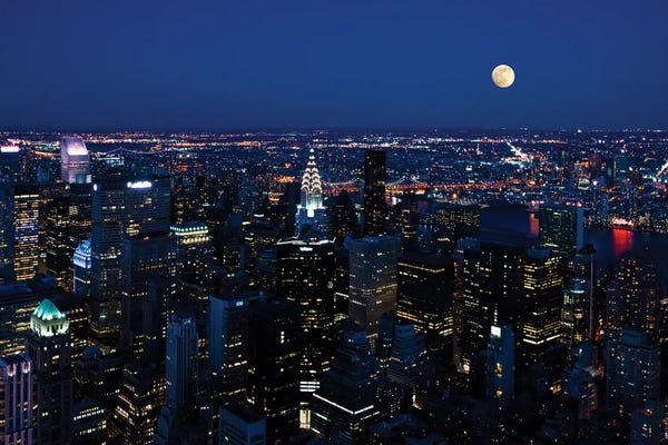Janet Fikar: Moonlit New York by Janet Fikar