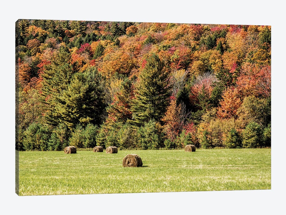 Hay Bales In Vermont by Janet Fikar 1-piece Canvas Art Print