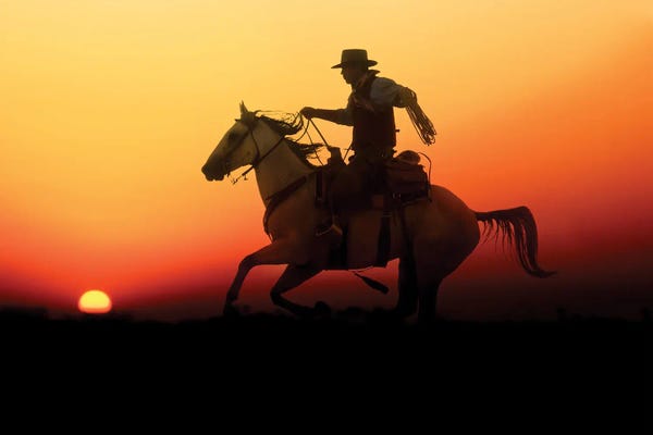 Janet Fikar: Cowboy Silhouette V by Janet Fikar