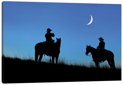 Cowboy Silhouette VI Canvas Art Print - Janet Fikar