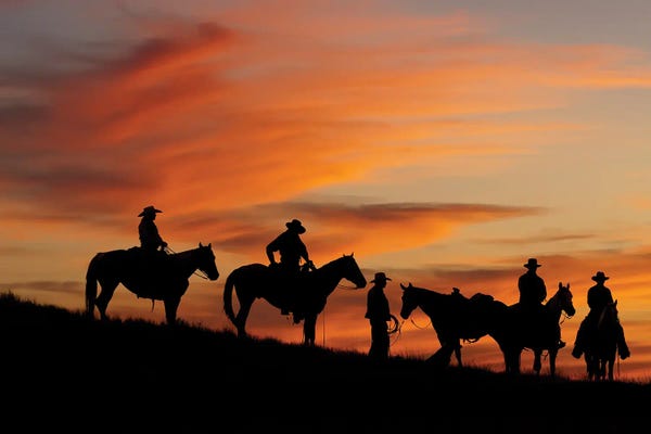Janet Fikar: Cowboy Silhouette VII by Janet Fikar