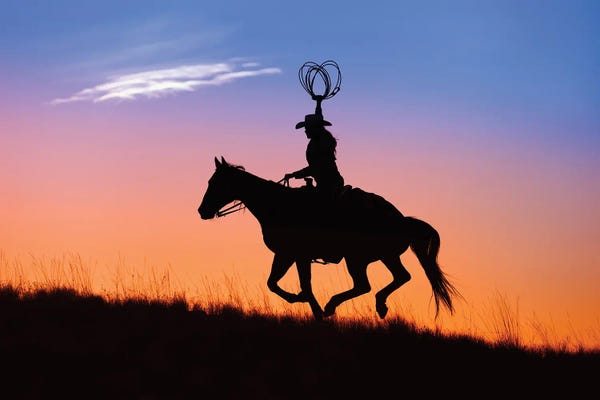 Janet Fikar: Cowboy Silhouette VIII by Janet Fikar