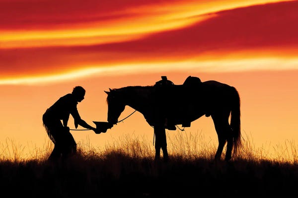 Janet Fikar: Cowboy Silhouette XII by Janet Fikar
