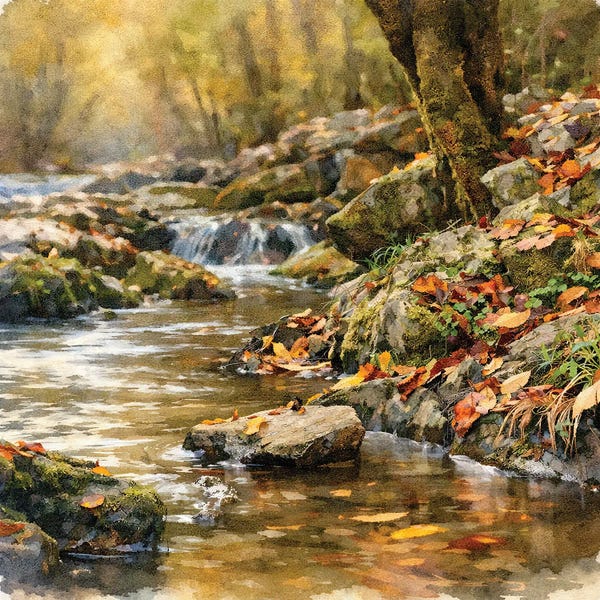 Janet Fikar: Stream In The Woods by Janet Fikar