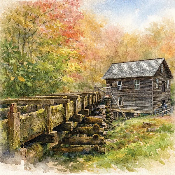Janet Fikar: Old Water Wheel by Janet Fikar