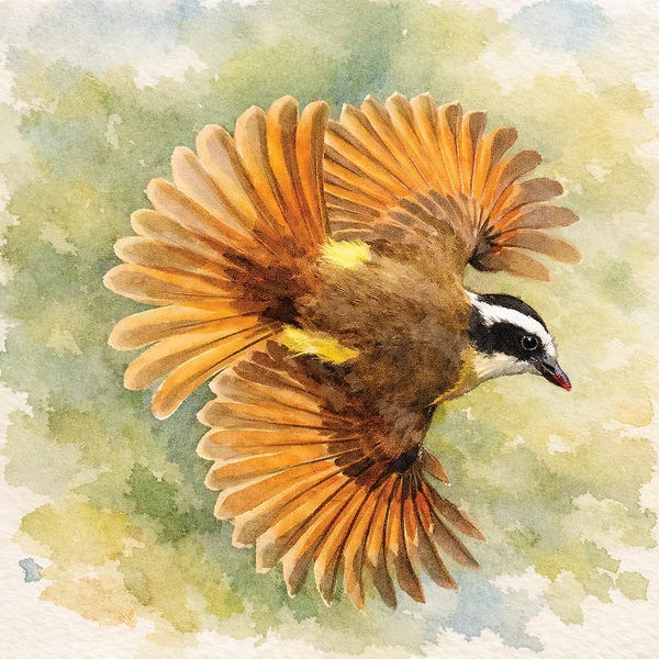 Janet Fikar: Kiskadee In Flight by Janet Fikar