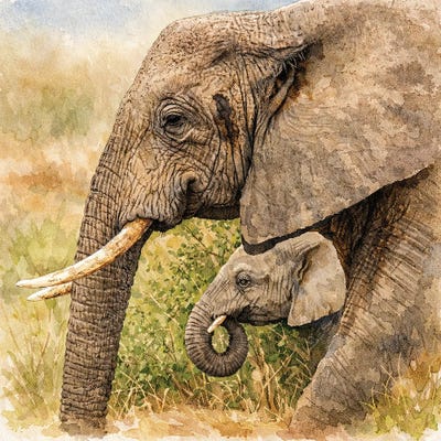 Janet Fikar - Gallery Posters: Protective Mother by Janet Fikar