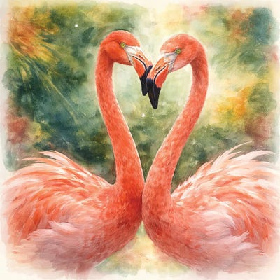 Canvas Print: Flamingo Love by Janet Fikar - thumbnail