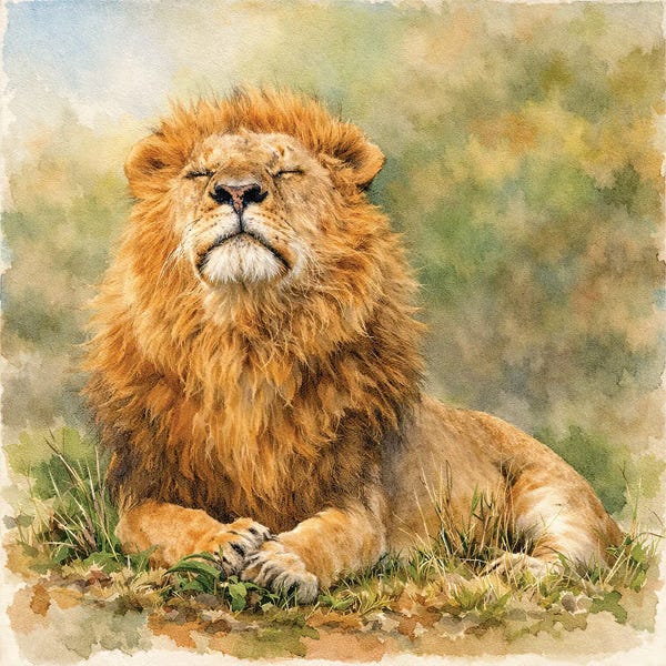 Janet Fikar: I Am King Watercolor by Janet Fikar