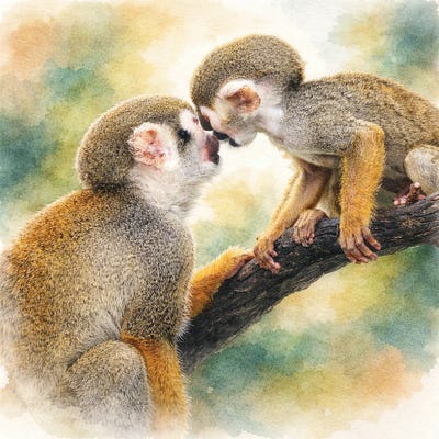 Janet Fikar - Gallery Posters: Spider Monkey Love by Janet Fikar