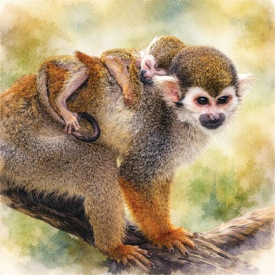 Janet Fikar - Gallery Posters: Resting With Mama by Janet Fikar