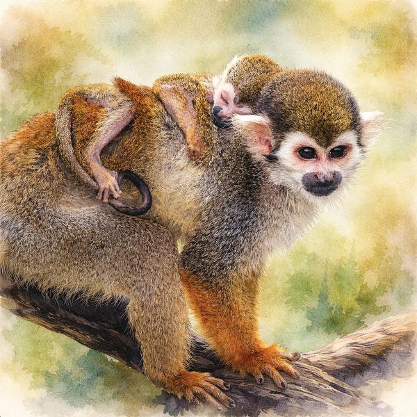 Monkeys: Resting With Mama by Janet Fikar