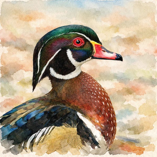 Janet Fikar: Wood Duck Watercolor by Janet Fikar
