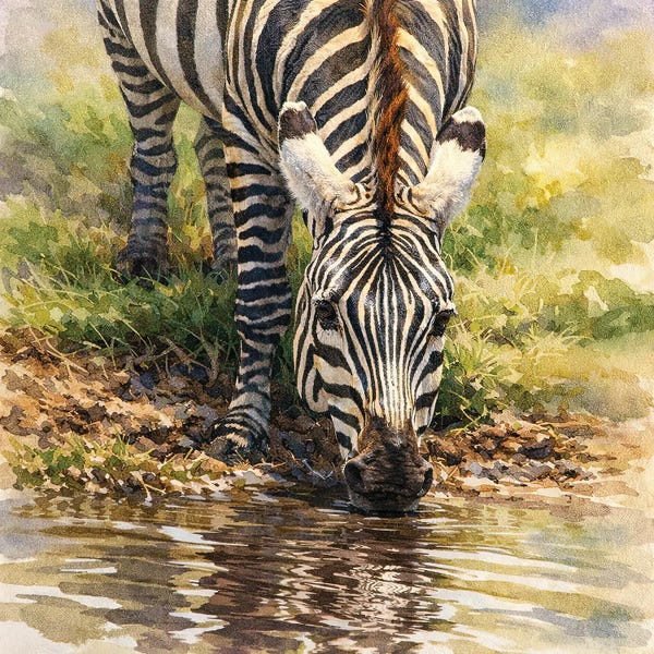 Janet Fikar: Drinking Zebra by Janet Fikar