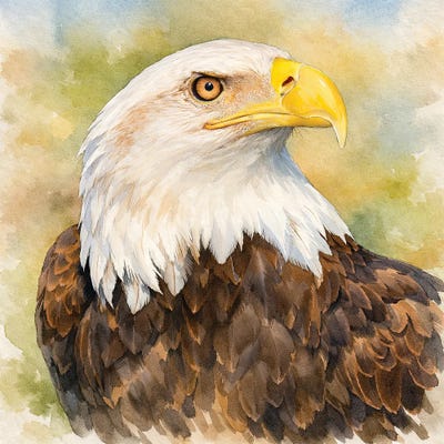 Canvas Print: Bald Eagle Portrait by Janet Fikar - thumbnail
