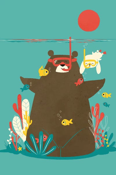 Kids Ocean Life Art: Snorkeling by Jay Fleck