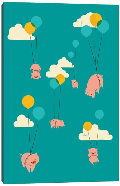 Pigs Fly Canvas Art Print - Jay Fleck