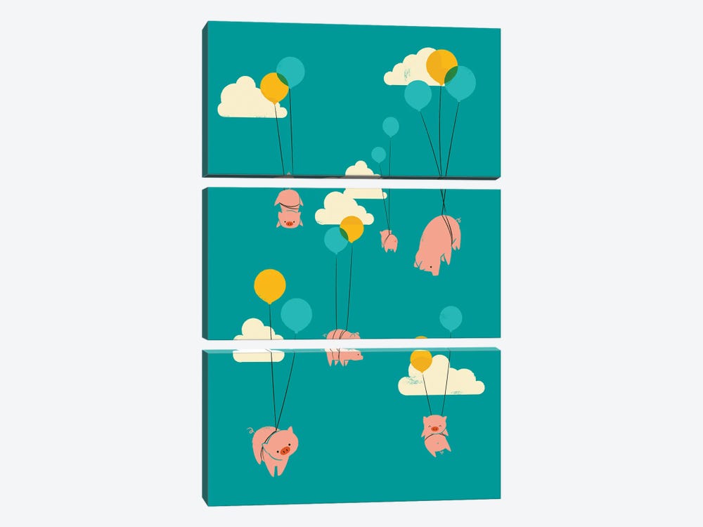 Pigs Fly by Jay Fleck 3-piece Canvas Art