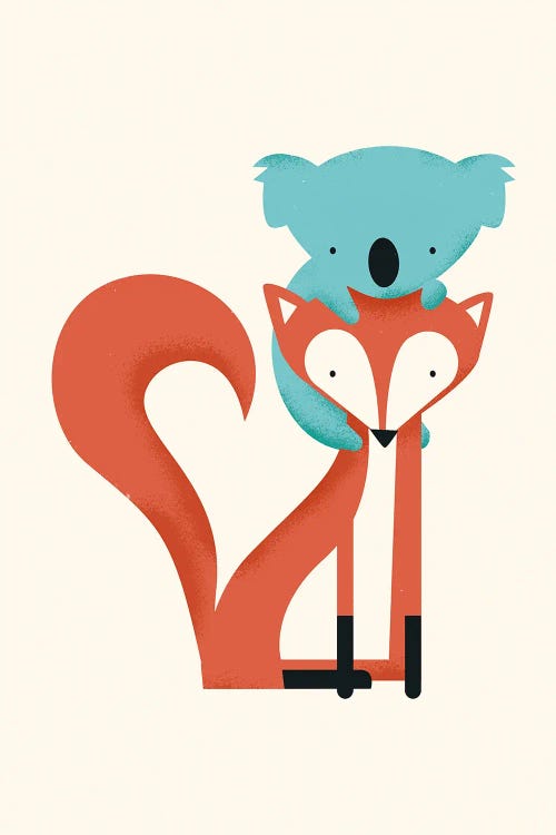 Fox & Koala by Jay Fleck wall art