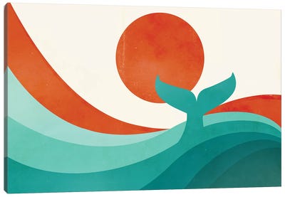 Wave (Day) Canvas Art Print - Lake & Ocean Sunrise & Sunset Art